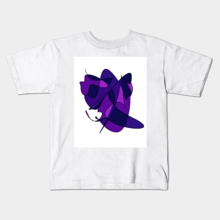 Abstract Lines And Curves In Purple And Blue Kids T-Shirt